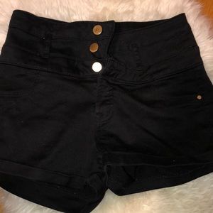 Black high-waisted shorts